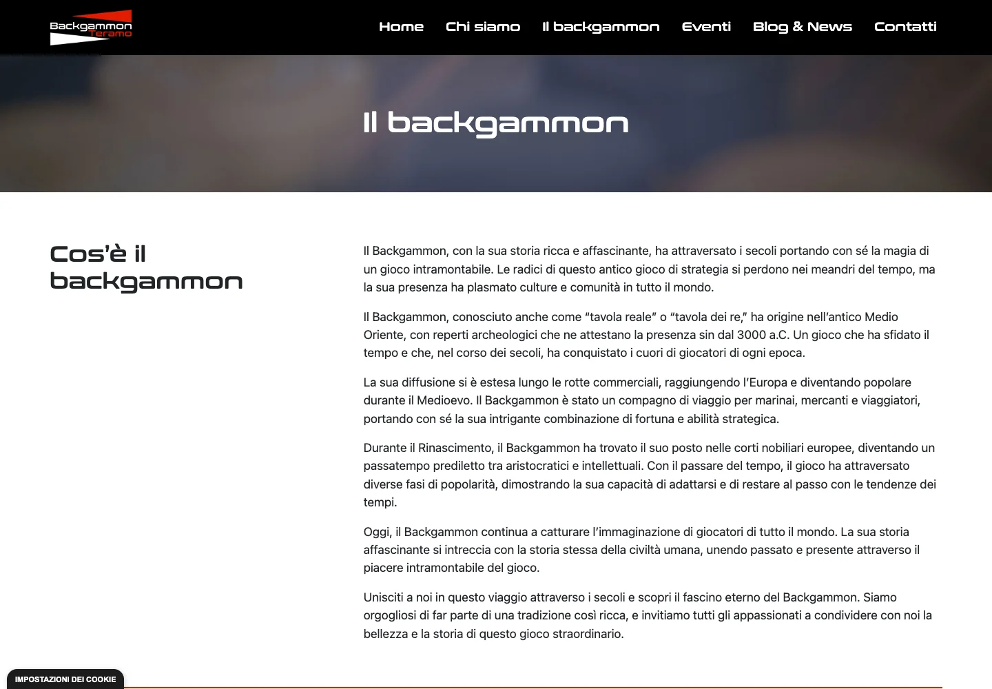 Backgammon Teramo — Il backgammon