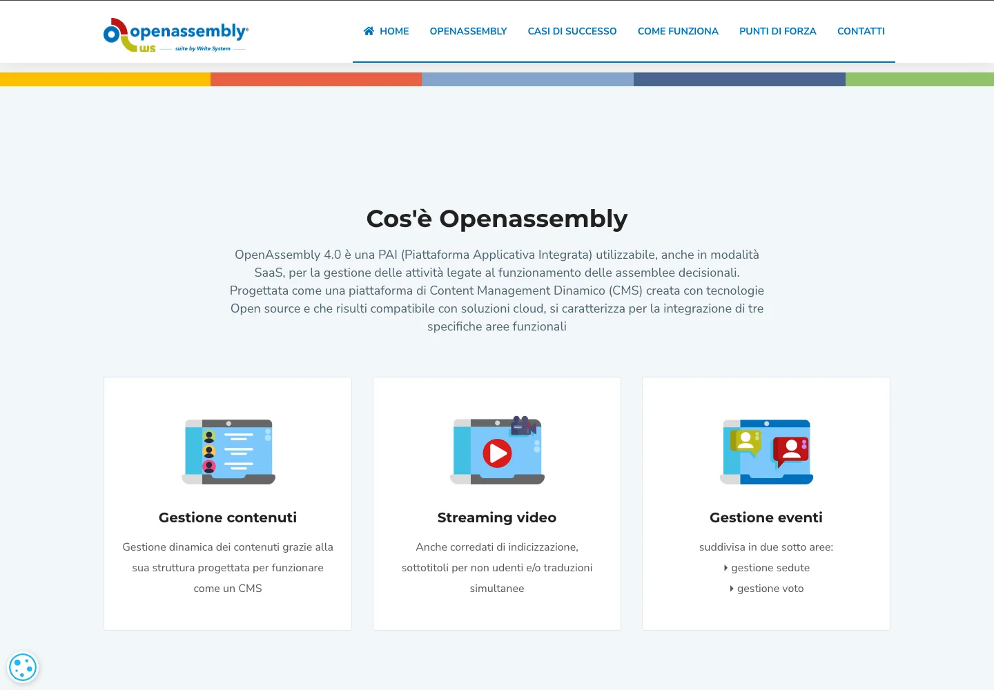 OpenAssembly · Sito web — Sezione OpenAssembly