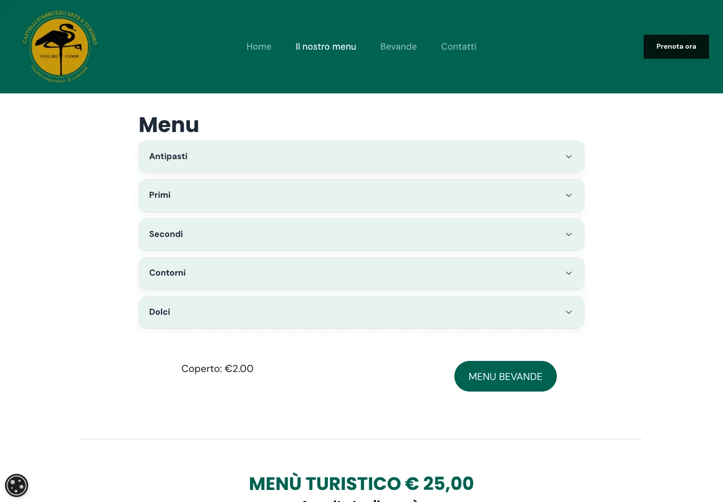 Caffè Ristorante Grue — Menu