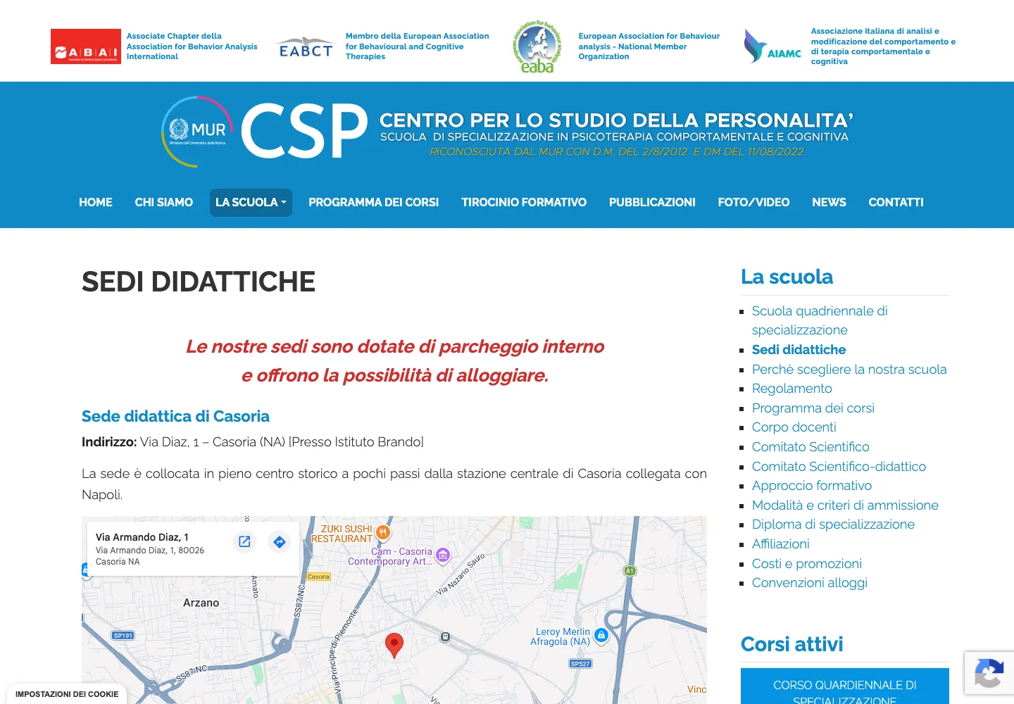 Scuola CSP — Le sedi