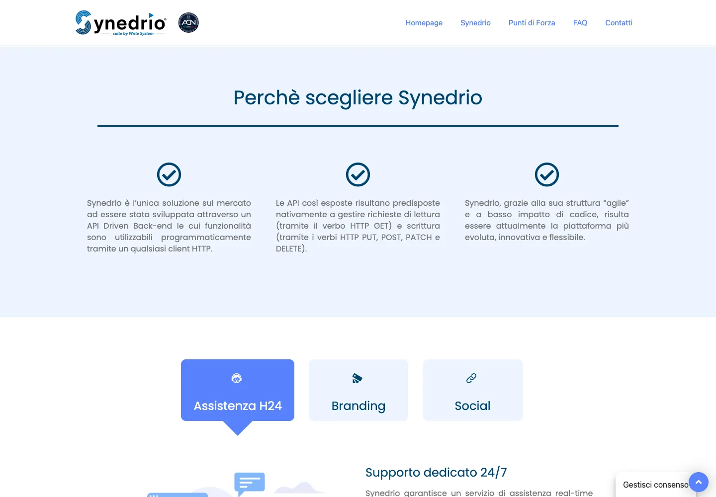 Synedrio — Sezione Punti di forza